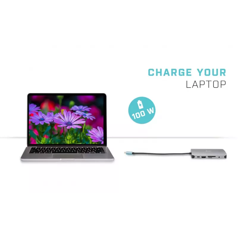 i-tec Metal USB-C Nano -telakka HDMI/VGA ja LAN + yleislaturi 77 W