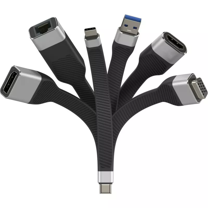 Techly ICOC USBC-RJ45 verkkokaapeli musta 0,144 m