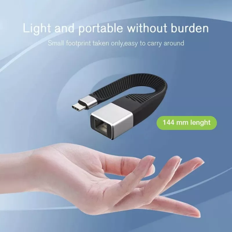 Techly ICOC USBC-RJ45 verkkokaapeli musta 0,144 m
