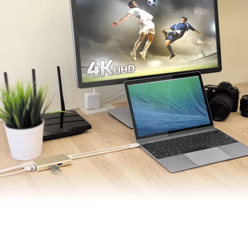 USB Type-C -multisovitin j5create JCA374-N johdollinen 60W 4K