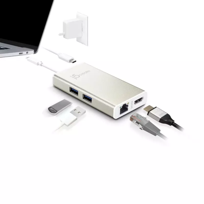USB Type-C -multisovitin j5create JCA374-N johdollinen 60W 4K