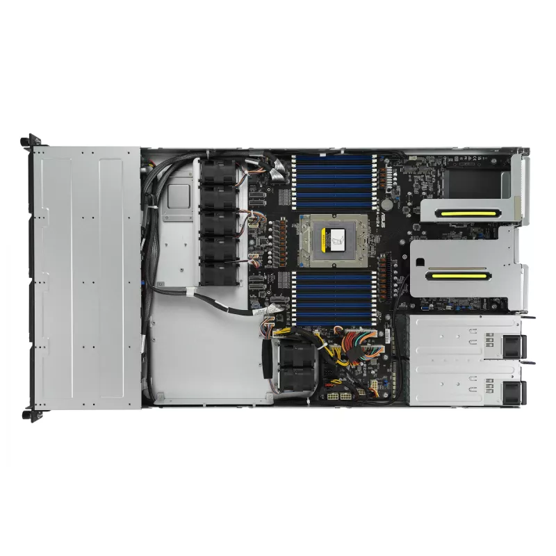 ASUS RS500A-E12-RS4U Socket SP5 teline (1U) musta, hopea
