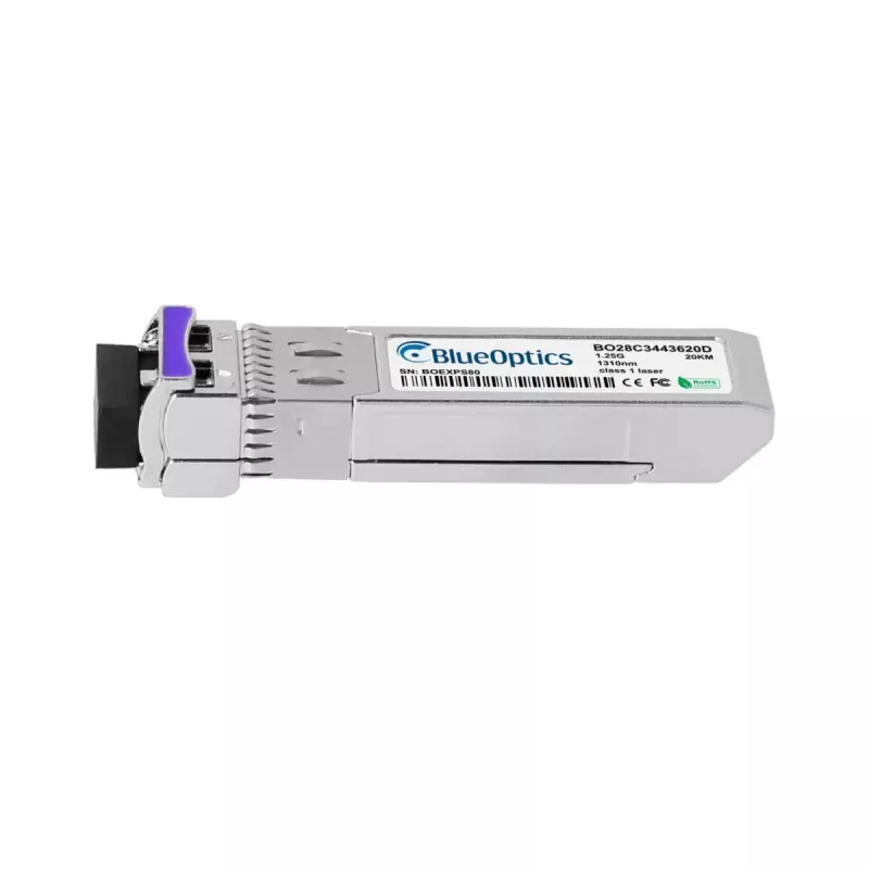 BlueOptics CSFP-BX1490-20-D-BO kuitu-cSFP-lähetin-vastaanotin, 1250 Mbit/s, metallikotelo, hopea