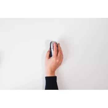 BakkerElkhuizen Grip hiiri langaton, oikeakätisille, pystysuunnittelu, optinen, RF Wireless, 1600 DPI, musta, hopea