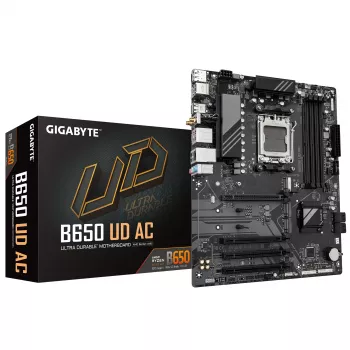 GIGABYTE B650 UD AC emolevy - AMD Ryzen 9000 sarjan CPU:ille, 6+2+2 vaihe VRM, jopa 8000MHz DDR5 (OC), 1xPCIe 5.0 + 2xPCIe 4.0 M.2, GbE LAN, WIFI 5, USB 3.2 Gen 2