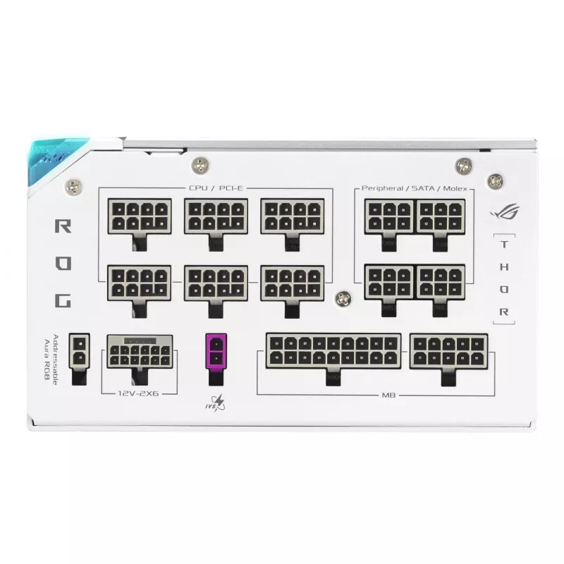 Virtalähde ASUS ROG THOR-1200P3-WHITE-GAMING 1200 W ATX 20+4-Pin, 80 PLUS Platinum, valkoinen