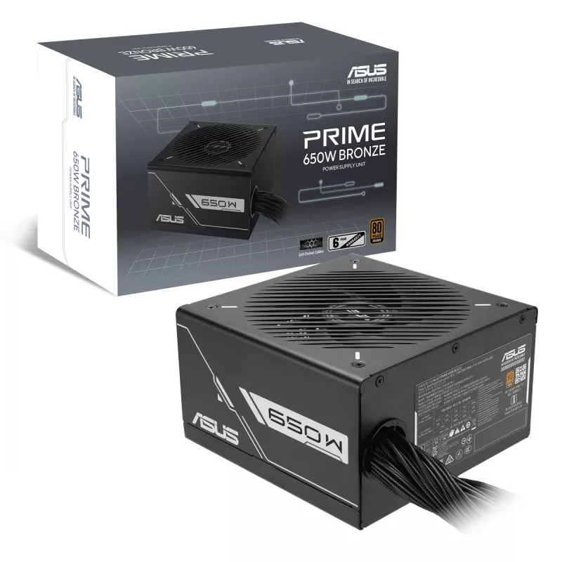 Virtalähde ASUS Prime 650W ATX 20+4-Pin, 80 PLUS Bronze, musta, 13,5 cm:n tuuletin