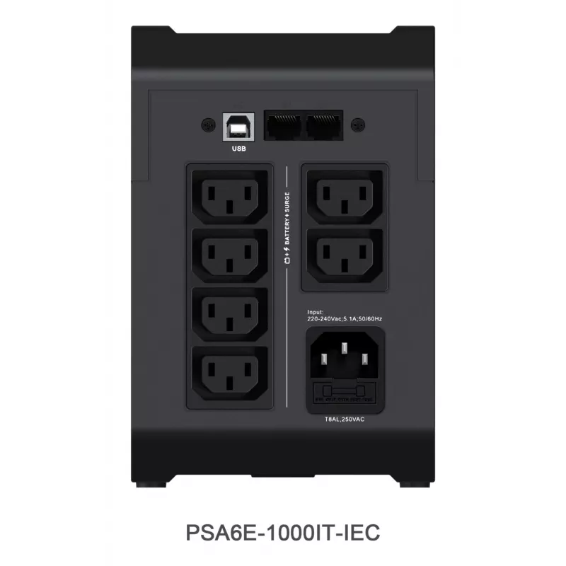 Vertiv PowerUPS 200 Essential PSA6E-1000IT-IEC, 1000VA/525W, Line-Interactive, 1 kVA, 525 W, sini, 140 V, 290 V