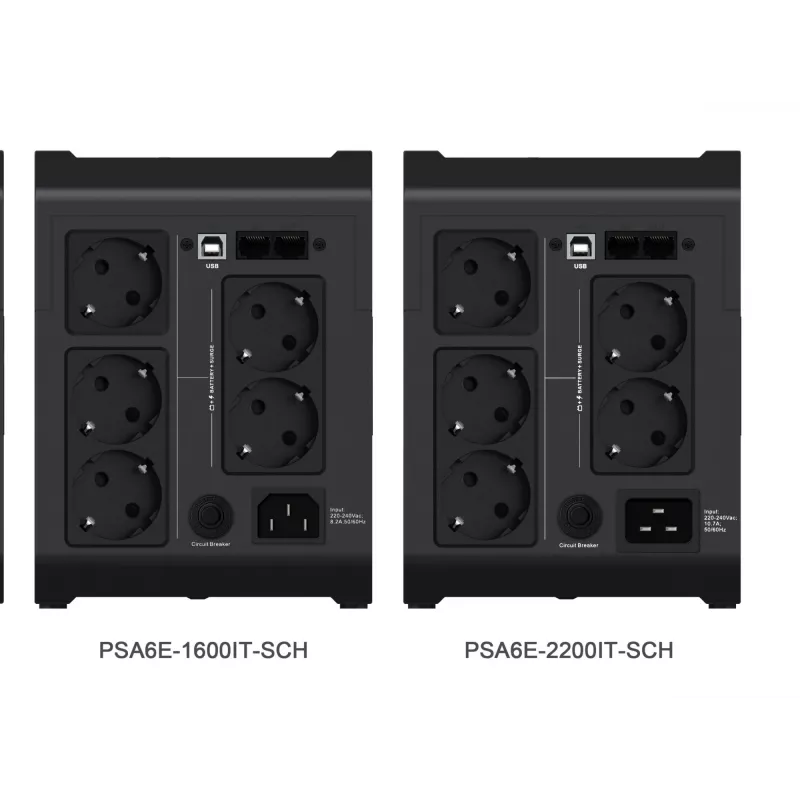 Vertiv PowerUPS 200 Essential PSA6E-1600IT-SCH, 1600VA/925W, Line-Interactive, 1,6 kVA, 925 W, sini, 140 V, 290 V