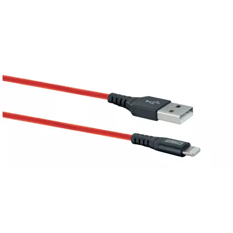Matkapuhelin USB-A-Lightning-kaapeli SCHWAIGER LPRO410 501, USB 2.0, 1,2 m, punainen