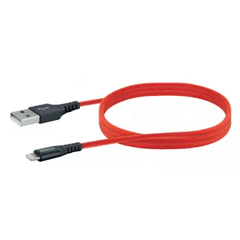 Matkapuhelin USB-A-Lightning-kaapeli SCHWAIGER LPRO410 501, USB 2.0, 1,2 m, punainen