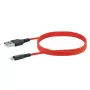 Matkapuhelin USB-A-Lightning-kaapeli SCHWAIGER LPRO410 501, USB 2.0, 1,2 m, punainen