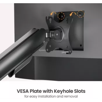 Kaasujousi-monitoriteline eSTUFF GLB227012, korkeussäädettävä, VESA-yhteensopiva