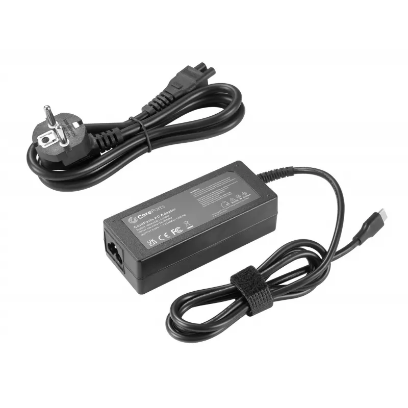 CoreParts MBXUSBC-AC0009 verkkolaite/invertteri sisäkäyttöön 65 W musta