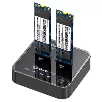 CoreParts MS-CLONER-NVME tallennusaseman telakointiasema USB 3.2 Gen 2 (3.1 Gen 2) Type-C musta