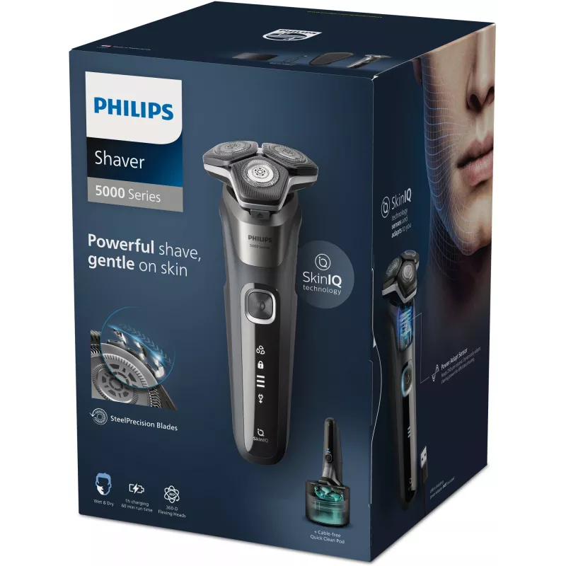 Philips SHAVER Series 5000 S5887/50 -parranajokone märkä- ja kuivaparranajoon SteelPrecision-terillä