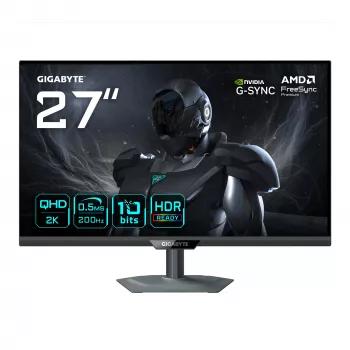 GIGABYTE G27Q20 27 tuuman QHD-pelinäyttö – 2560 x 1440, 200 Hz, 0,5 ms, 350 cd/m², G-Sync-yhteensopiva, FreeSync Premium, HDR10, HDMI 2.0, DisplayPort 1.4