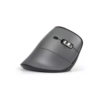 BakkerElkhuizen FastForward Pro hiiri, oikeakätinen, pystysuunnittelu, optinen, RF Wireless + Bluetooth + USB Type-C, 5000 DPI, musta, harmaa