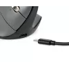 BakkerElkhuizen FastForward Pro hiiri, oikeakätinen, pystysuunnittelu, optinen, RF Wireless + Bluetooth + USB Type-C, 5000 DPI, musta, harmaa