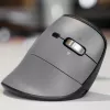 BakkerElkhuizen FastForward Pro hiiri, oikeakätinen, pystysuunnittelu, optinen, RF Wireless + Bluetooth + USB Type-C, 5000 DPI, musta, harmaa