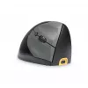 BakkerElkhuizen Handshake hiiri oikea, oikeakätinen, pystysuunnittelu, optinen, RF langaton + Bluetooth + USB Type-C, 6400 DPI, musta, harmaa