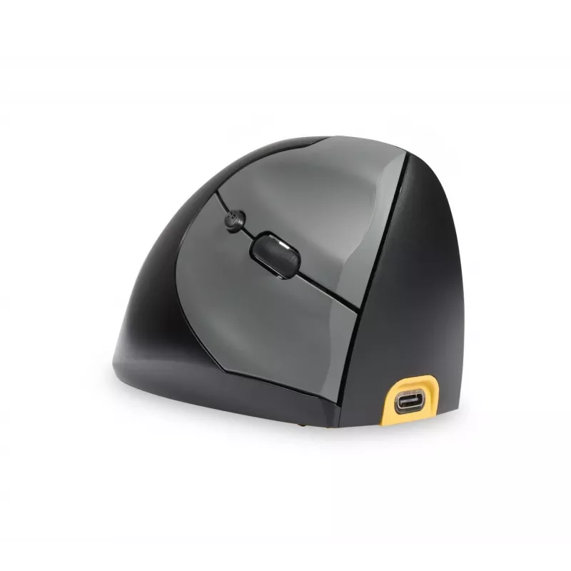 BakkerElkhuizen Handshake hiiri oikea, oikeakätinen, pystysuunnittelu, optinen, RF langaton + Bluetooth + USB Type-C, 6400 DPI, musta, harmaa