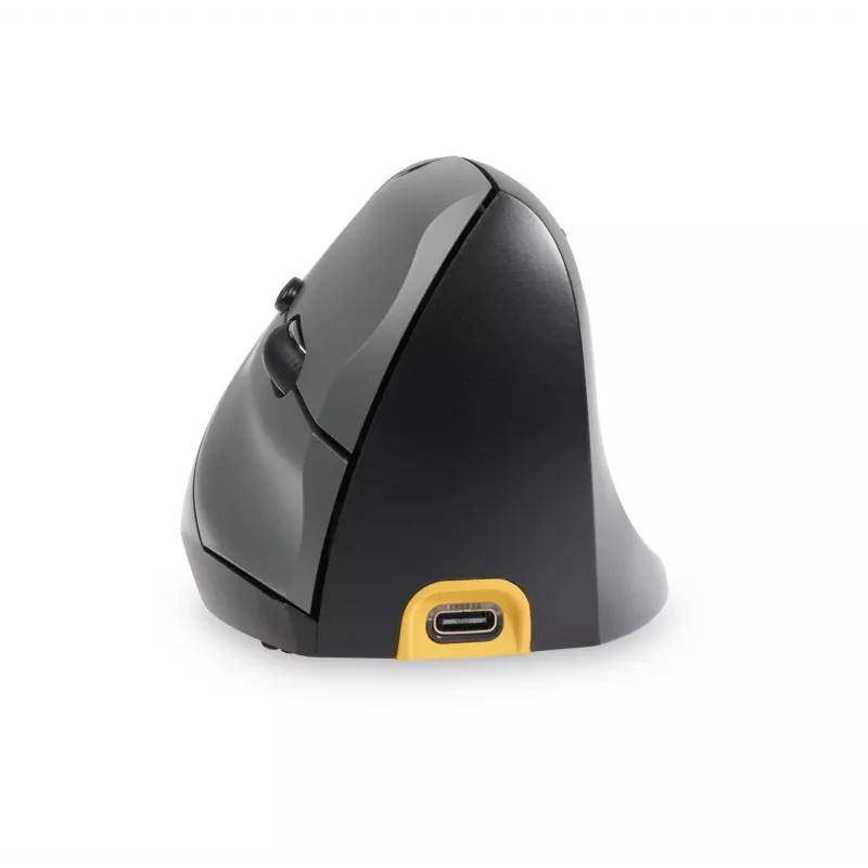 BakkerElkhuizen Handshake hiiri oikea, oikeakätinen, pystysuunnittelu, optinen, RF langaton + Bluetooth + USB Type-C, 6400 DPI, musta, harmaa