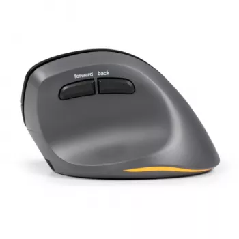 BakkerElkhuizen PRF Pro hiiri oikea, oikeakätinen, pystysuunnittelu, optinen, RF langaton + Bluetooth + USB Type-C, 2400 DPI, musta, harmaa