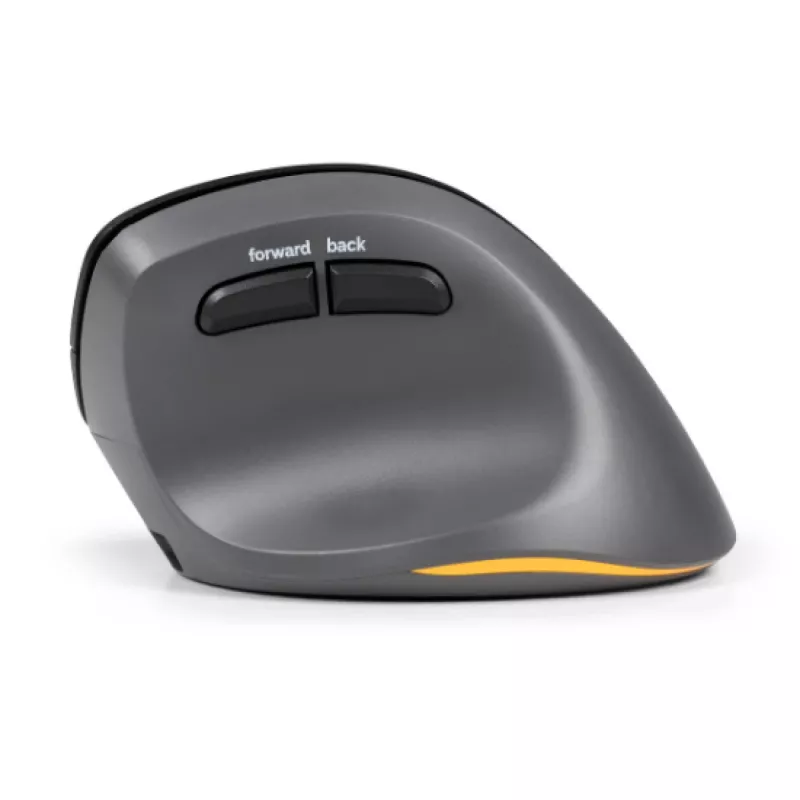 BakkerElkhuizen PRF Pro hiiri oikea, oikeakätinen, pystysuunnittelu, optinen, RF langaton + Bluetooth + USB Type-C, 2400 DPI, musta, harmaa