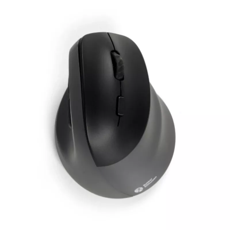 BakkerElkhuizen PRF Pro hiiri oikea, oikeakätinen, pystysuunnittelu, optinen, RF langaton + Bluetooth + USB Type-C, 2400 DPI, musta, harmaa