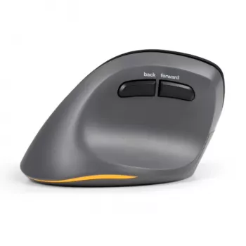 BakkerElkhuizen PRF Pro hiiri vasen, vasenkätinen, pystysuunnittelu, optinen, RF langaton + Bluetooth + USB Type-C, 2400 DPI, musta, harmaa