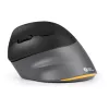 BakkerElkhuizen PRF Pro hiiri vasen, vasenkätinen, pystysuunnittelu, optinen, RF langaton + Bluetooth + USB Type-C, 2400 DPI, musta, harmaa