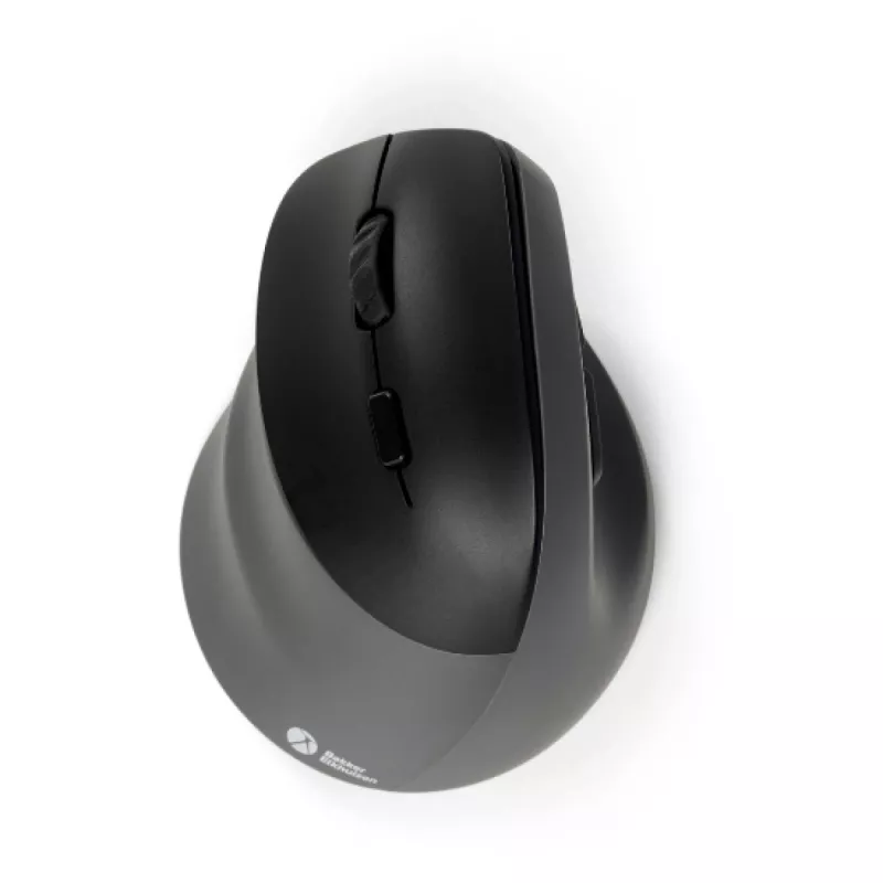 BakkerElkhuizen PRF Pro hiiri vasen, vasenkätinen, pystysuunnittelu, optinen, RF langaton + Bluetooth + USB Type-C, 2400 DPI, musta, harmaa