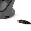 BakkerElkhuizen PRF Pro hiiri vasen, vasenkätinen, pystysuunnittelu, optinen, RF langaton + Bluetooth + USB Type-C, 2400 DPI, musta, harmaa