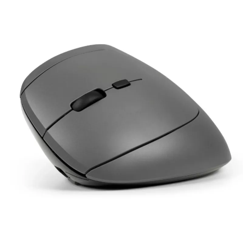 BakkerElkhuizen MidWay hiiri vasen, vasenkätinen, pystysuunnittelu, optinen, RF langaton + Bluetooth + USB Type-C, 2400 DPI, harmaa, musta