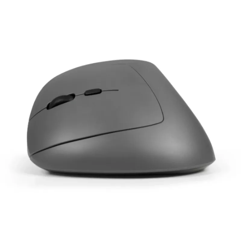 BakkerElkhuizen MidWay hiiri vasen, vasenkätinen, pystysuunnittelu, optinen, RF langaton + Bluetooth + USB Type-C, 2400 DPI, harmaa, musta