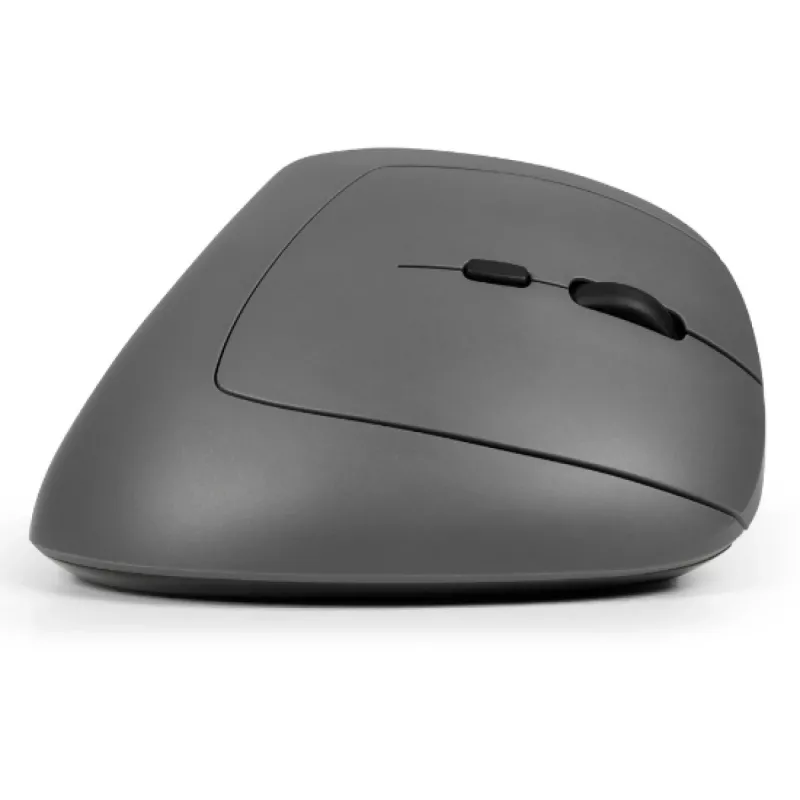 BakkerElkhuizen MidWay hiiri oikea, oikeakätinen, pystysuunnittelu, optinen, RF langaton + Bluetooth + USB Type-C, 2400 DPI, harmaa, musta