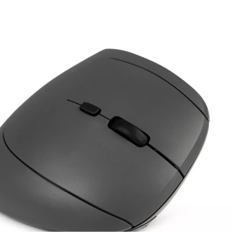 BakkerElkhuizen MidWay hiiri oikea, oikeakätinen, pystysuunnittelu, optinen, RF langaton + Bluetooth + USB Type-C, 2400 DPI, harmaa, musta