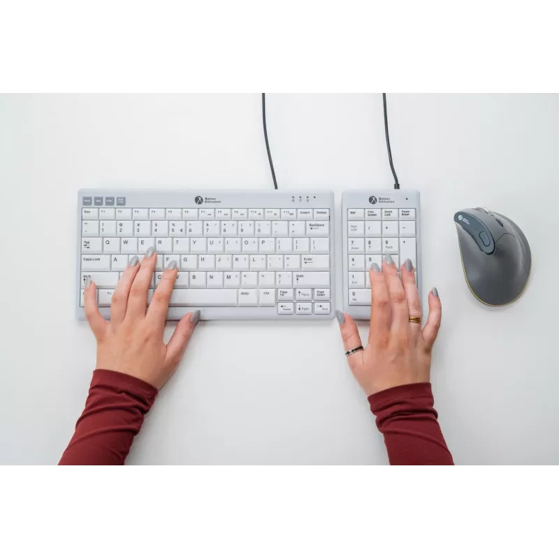 BakkerElkhuizen UltraBoard 955 V2 Numeric, USB, 22, kannettava/pöytätietokone, 1,5 m, tummanharmaa, vaaleanharmaa