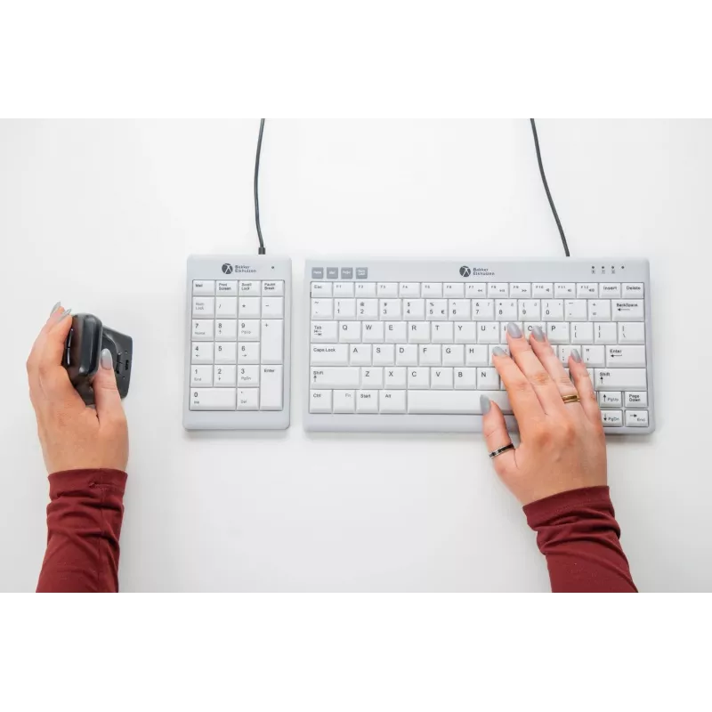 BakkerElkhuizen UltraBoard 955 V2 Numeric, USB, 22, kannettava/pöytätietokone, 1,5 m, tummanharmaa, vaaleanharmaa