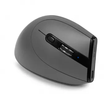 BakkerElkhuizen Grip Pro hiiri, oikeakätisille, pystysuunnittelu, optinen, RF langaton, 2400 DPI, harmaa, musta, keltainen