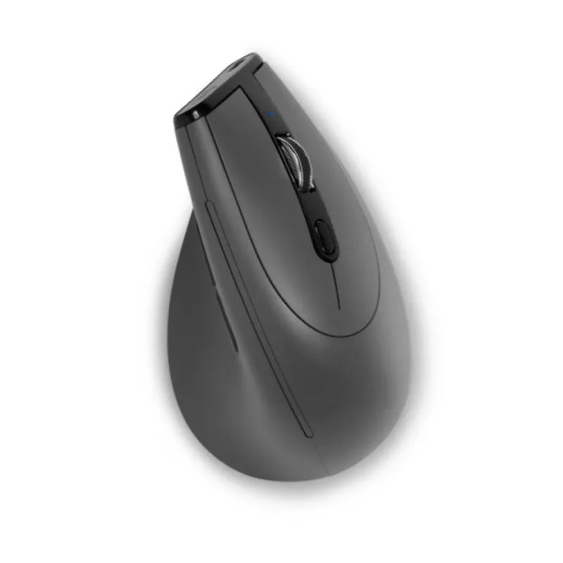 BakkerElkhuizen Grip Pro hiiri, oikeakätisille, pystysuunnittelu, optinen, RF langaton, 2400 DPI, harmaa, musta, keltainen