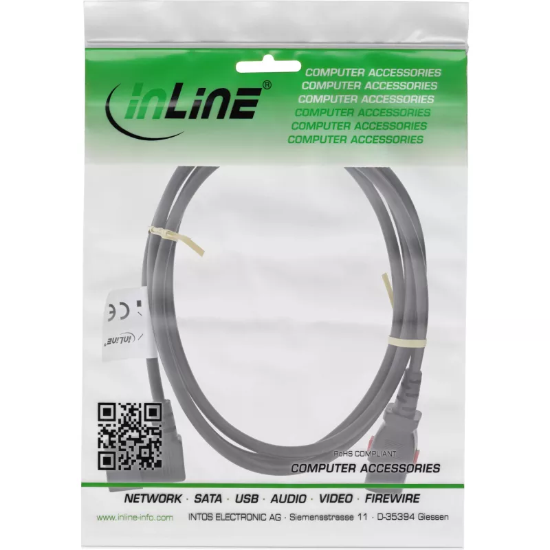 InLine 16933A virtajohto musta 3 m IEC C13 IEC C14