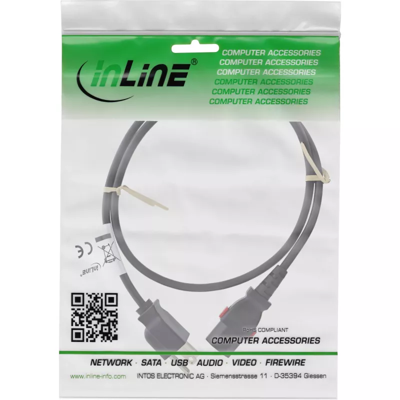 InLine 16952U virtajohto musta 2 m IEC C13 NEMA 5-15P