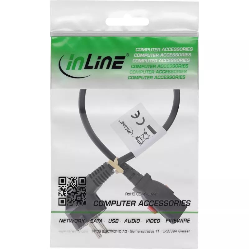 InLine 16954L virtajohto musta 0,5 m IEC C13 CEE7/7