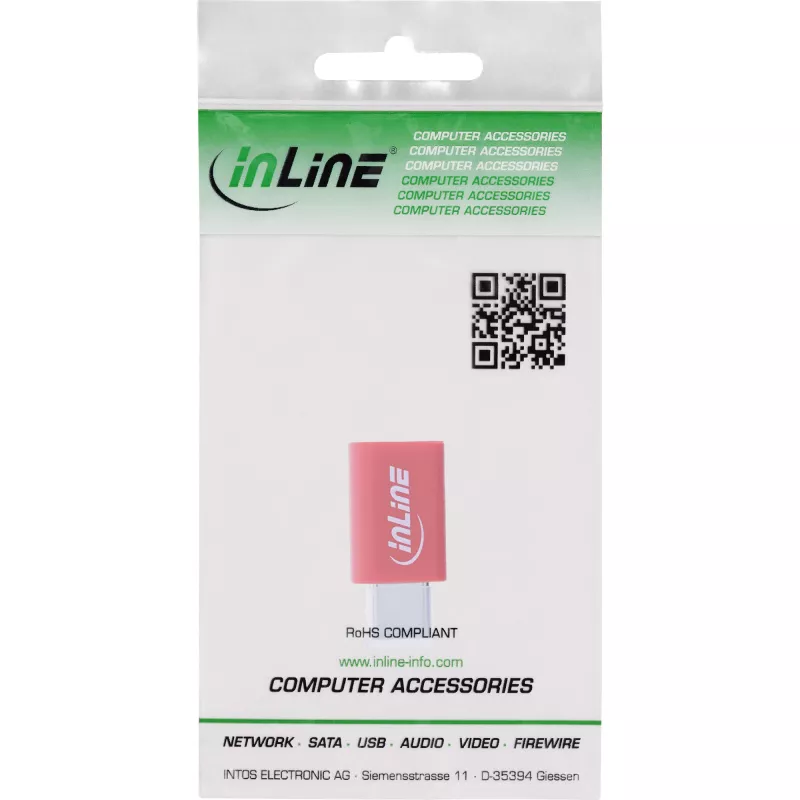 Kaapelin sukupuolenmuunnin InLine 31650 – USB-C–USB-C, punainen, 0,003 kg