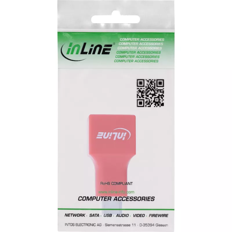 Kaapeliadapteri InLine 31651 USB-C–USB-A, USB 2.0, punainen
