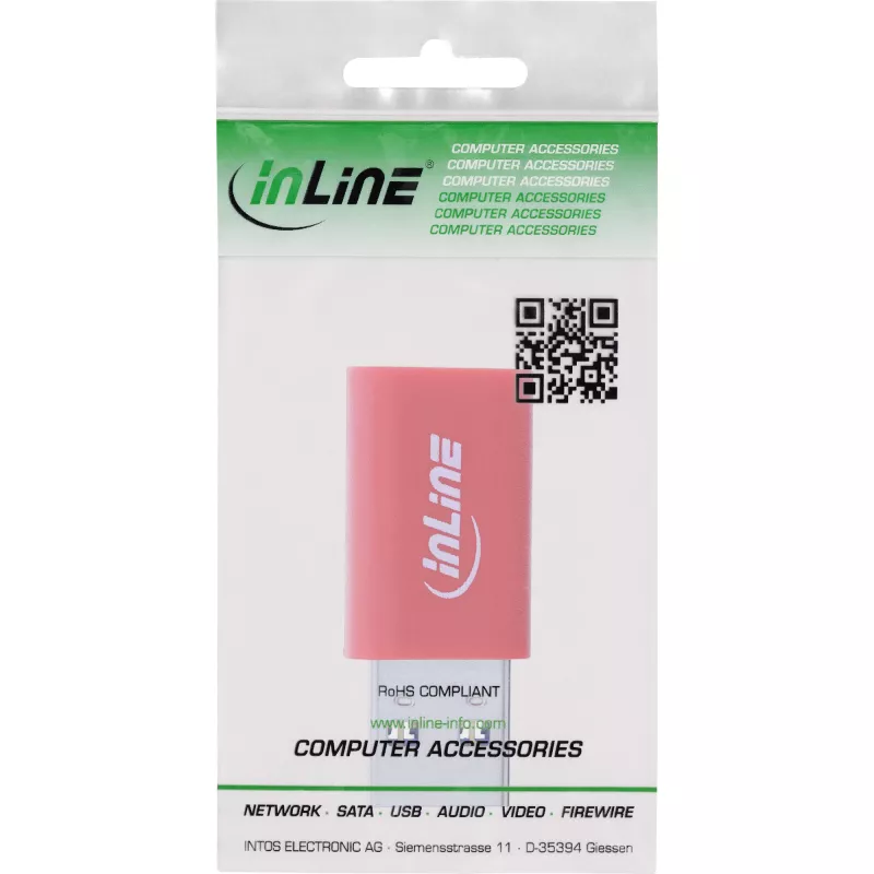 InLine 31652 kaapeliadapteri USB-A USB-C punainen