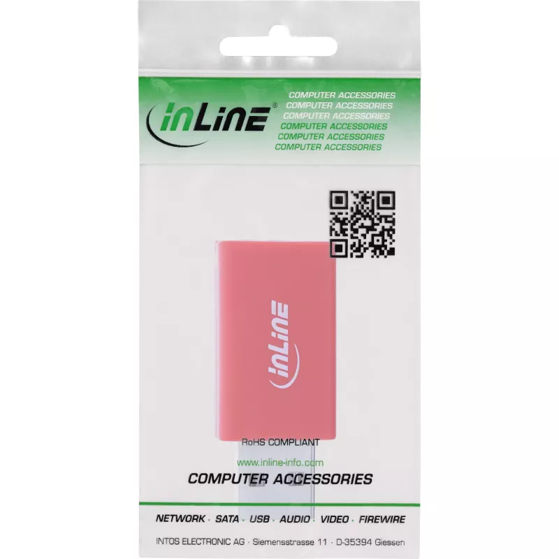 Sukupuolenmuunninkaapeli InLine 31653 USB-A–USB-A, USB 2.0, punainen