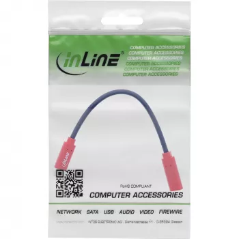 InLine USB-C-sukupuolenmuunninadapteri 31654, USB-C–USB-C, 0,2 m, punainen
